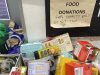 A pile of food donations.