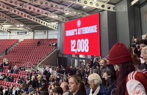 Bristol City set for biggest women’s game yet against Manchester United A crowd of people in a stadium.