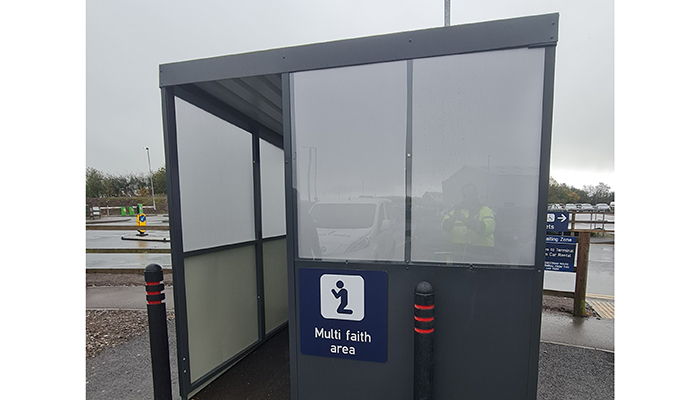 Bristol Airport multi-faith area, just off the silver zone roundabout.