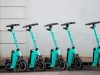 Electric scooters lined up