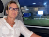 Gaynor Lord, who has been missing for a week is sitting in a car.