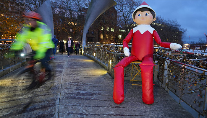 The Elf on the Shelf at Pero's Bridge last year