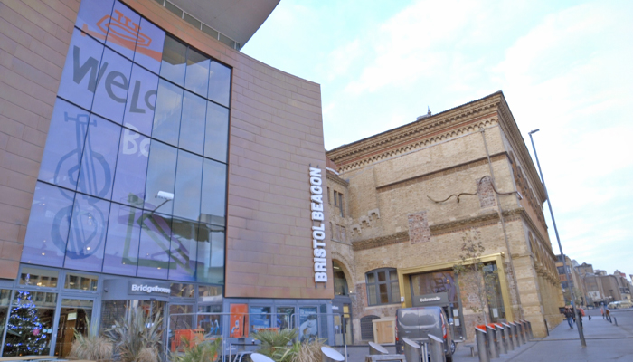 Outside of the Bristol Beacon, photographed on Tuesday, 3 December.